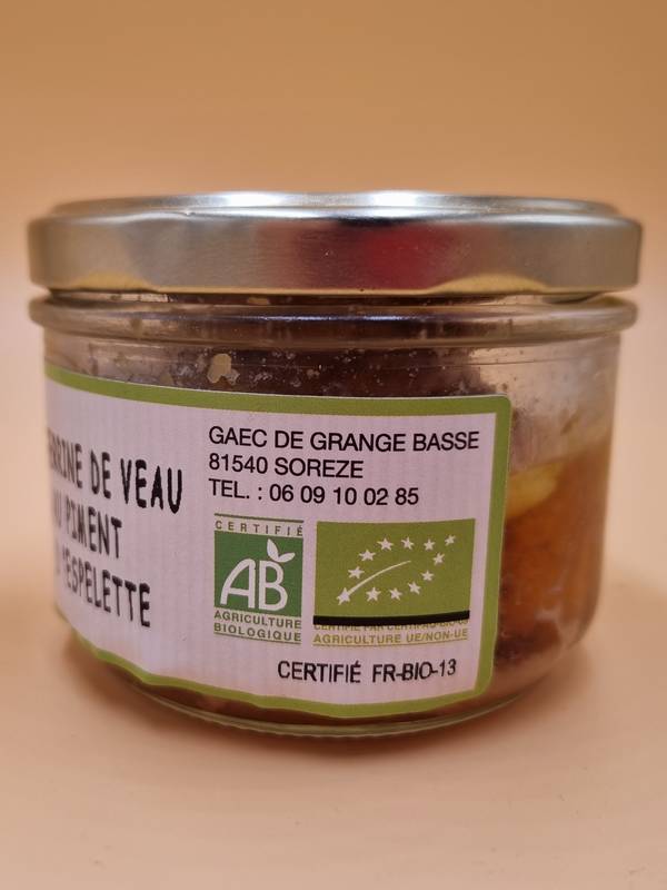 Terrine de veau au piment d'Espelette - 180 g.